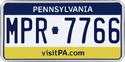 PA license plate MPR7766