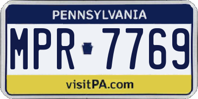 PA license plate MPR7769