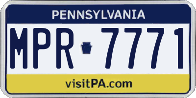 PA license plate MPR7771