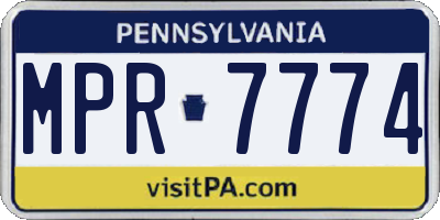 PA license plate MPR7774