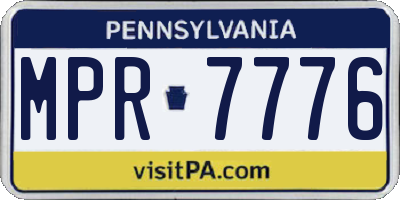 PA license plate MPR7776