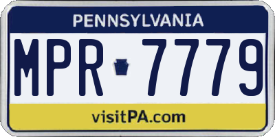 PA license plate MPR7779