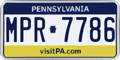 PA license plate MPR7786