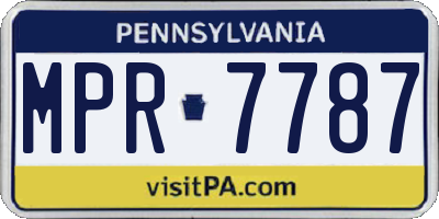 PA license plate MPR7787
