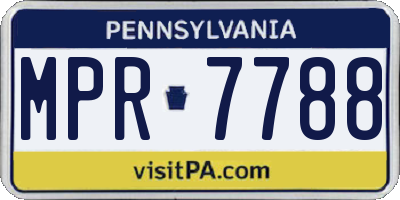 PA license plate MPR7788