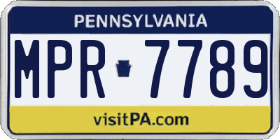 PA license plate MPR7789