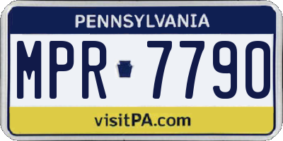 PA license plate MPR7790