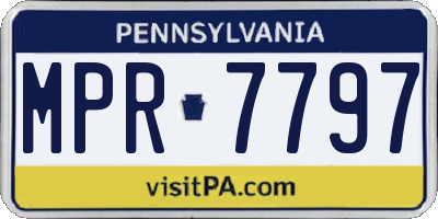 PA license plate MPR7797