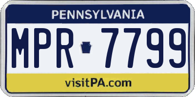 PA license plate MPR7799