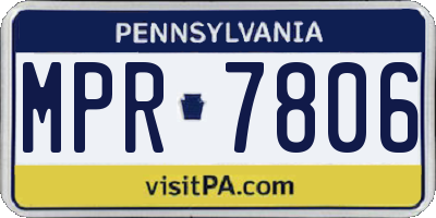 PA license plate MPR7806