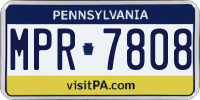PA license plate MPR7808