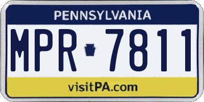 PA license plate MPR7811