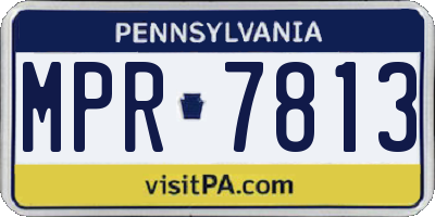 PA license plate MPR7813