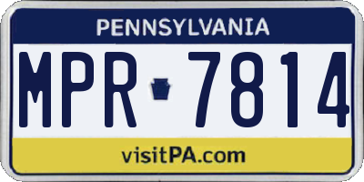 PA license plate MPR7814
