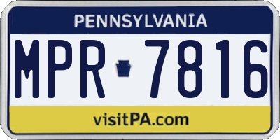 PA license plate MPR7816
