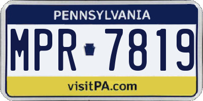 PA license plate MPR7819