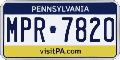 PA license plate MPR7820