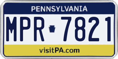 PA license plate MPR7821