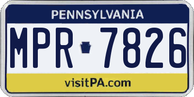 PA license plate MPR7826