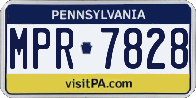PA license plate MPR7828