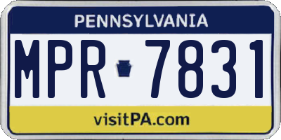 PA license plate MPR7831