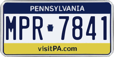 PA license plate MPR7841