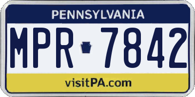 PA license plate MPR7842