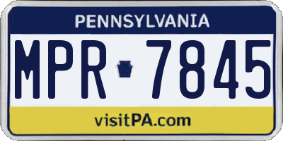 PA license plate MPR7845