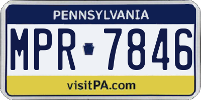 PA license plate MPR7846