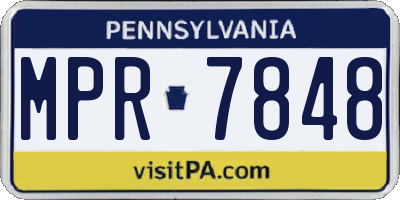 PA license plate MPR7848