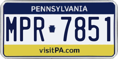 PA license plate MPR7851