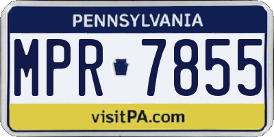 PA license plate MPR7855