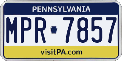 PA license plate MPR7857