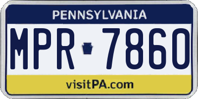 PA license plate MPR7860