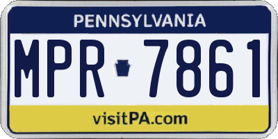 PA license plate MPR7861