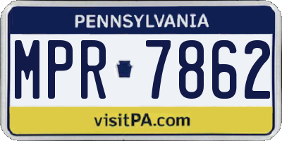 PA license plate MPR7862