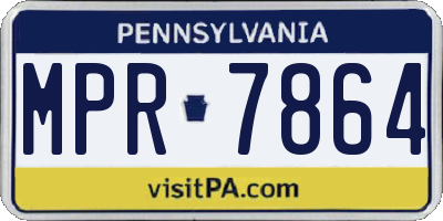 PA license plate MPR7864