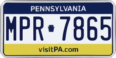 PA license plate MPR7865