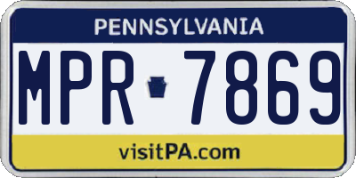 PA license plate MPR7869
