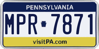 PA license plate MPR7871