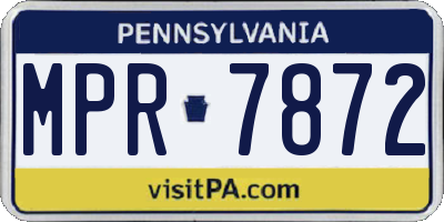 PA license plate MPR7872