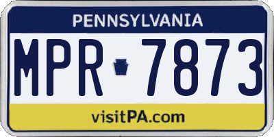 PA license plate MPR7873