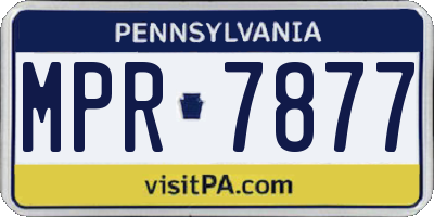 PA license plate MPR7877