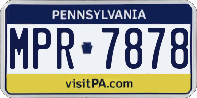 PA license plate MPR7878