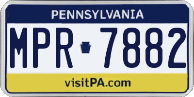 PA license plate MPR7882