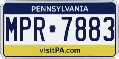 PA license plate MPR7883