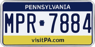 PA license plate MPR7884