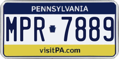 PA license plate MPR7889