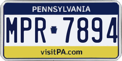 PA license plate MPR7894