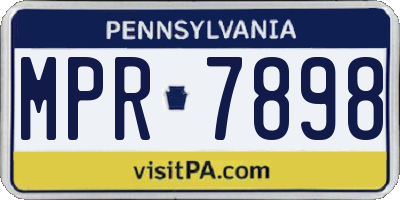 PA license plate MPR7898